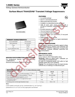 1.5SMC100CAHE3/59T datasheet  